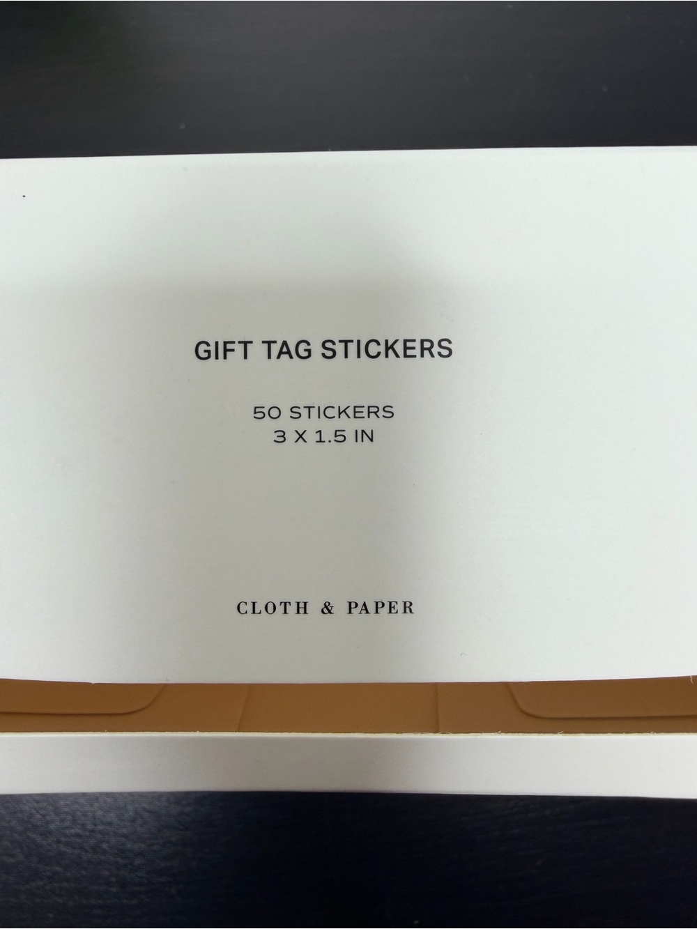 Cloth & Paper Gift Tag Stickers roll of 50 white stickers 3x1.5” - Picture 2 of 6